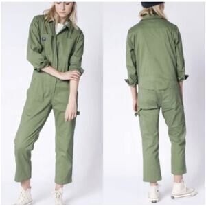 NWT Wildfang Essential Long Sleeve Coverall Olive Cotton Size Small $188